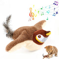 USB Rechargeable Interactive Catnip Electric Bird Toy Touch Activated Squeaky Plush Pet for Cat Dog Kitten Play Party Gift