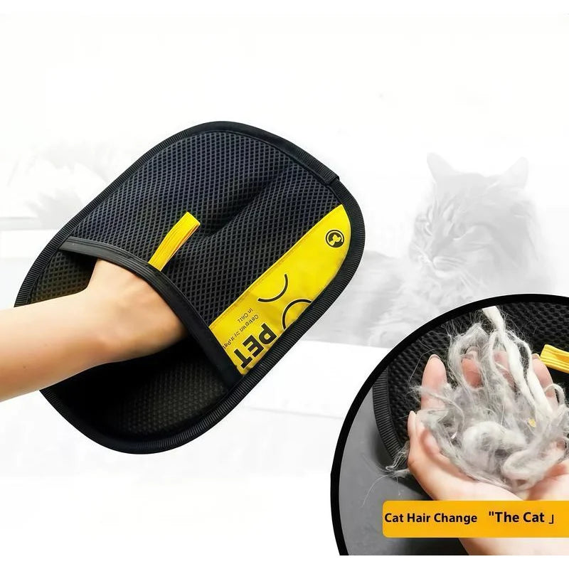Dual-Action Electrostatic Pet Grooming Glove