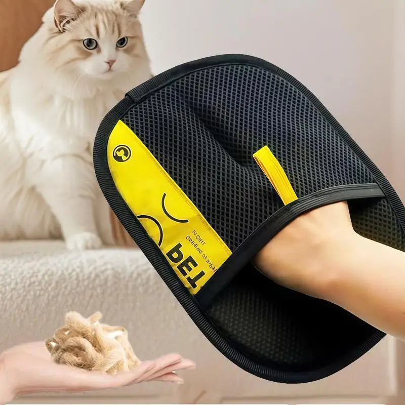 Dual-Action Electrostatic Pet Grooming Glove