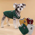 Winter Warm Pet Dog Sweater College Style V-neck Puppy Knitwear For Small Dogs Puppy Vest Clothes Kitty Jacket Outfits