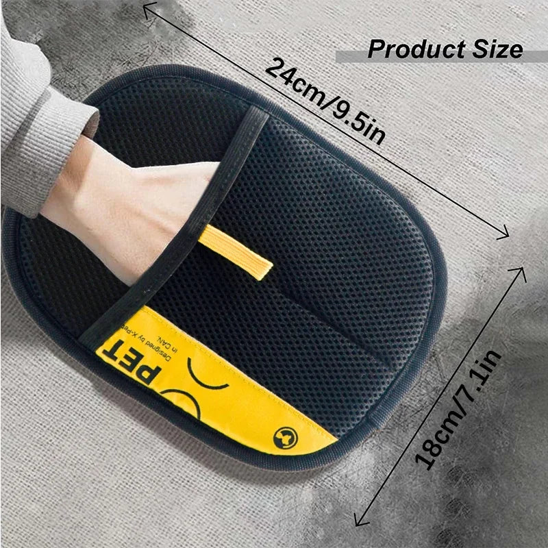 Dual-Action Electrostatic Pet Grooming Glove